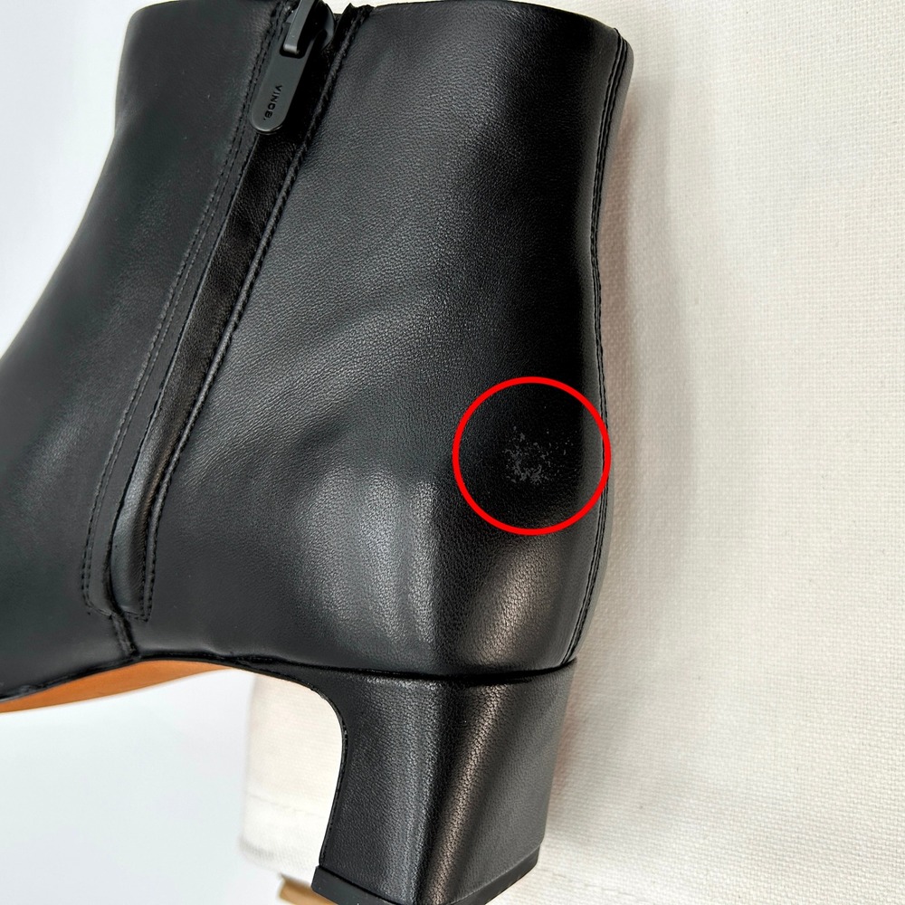 Block Heel Ankle Boots Vince Silvana Bootie Womens Size 8 M Black Leather NEW - Picture 5 of 8